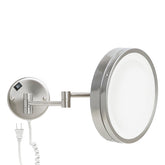 Lit Mirror - 10" Dia. Plug-In LED - 5x Magnification - Brushed Nickel)