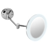 Acrylic Face Lit Magnification Mirror - 8" Hardwire 5x Magnification - Chrome