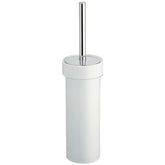 Toilet Brush Floor - White Porcelain - Chrome