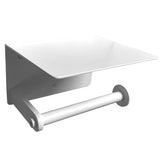 Paper Holder with Shelf - White Frost