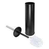 Round Bowl Brush and Holder - Matte Black with Chrome
