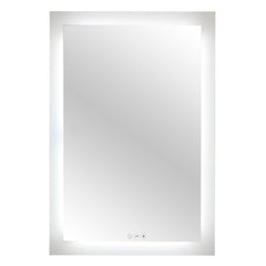 24"W c 36"H - LED 2835, 12W/m CRI>80, 3000+6000K, Regular Glass Mirror, with Dimmable 3 Button touch sensor and 30 x 40cm antifog mat